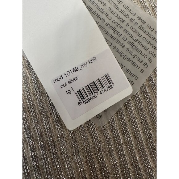 Forte Forte Shiny Metal Mohair One Shoulder Jumper In Silver XS - Picture 7 of 14